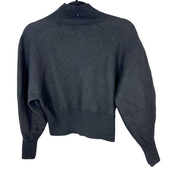 COS Mock Neck Wool Black Dolman Sleeve Fitted Crop Sweater Women's Size Small - Picture 1 of 4